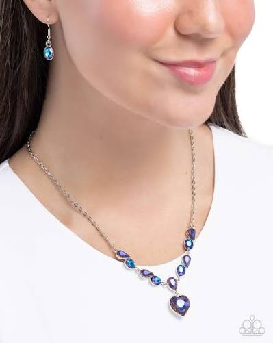 Blue Iridescent Necklace
