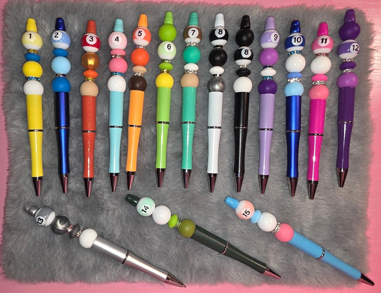 Pool Ball Beaded Pens